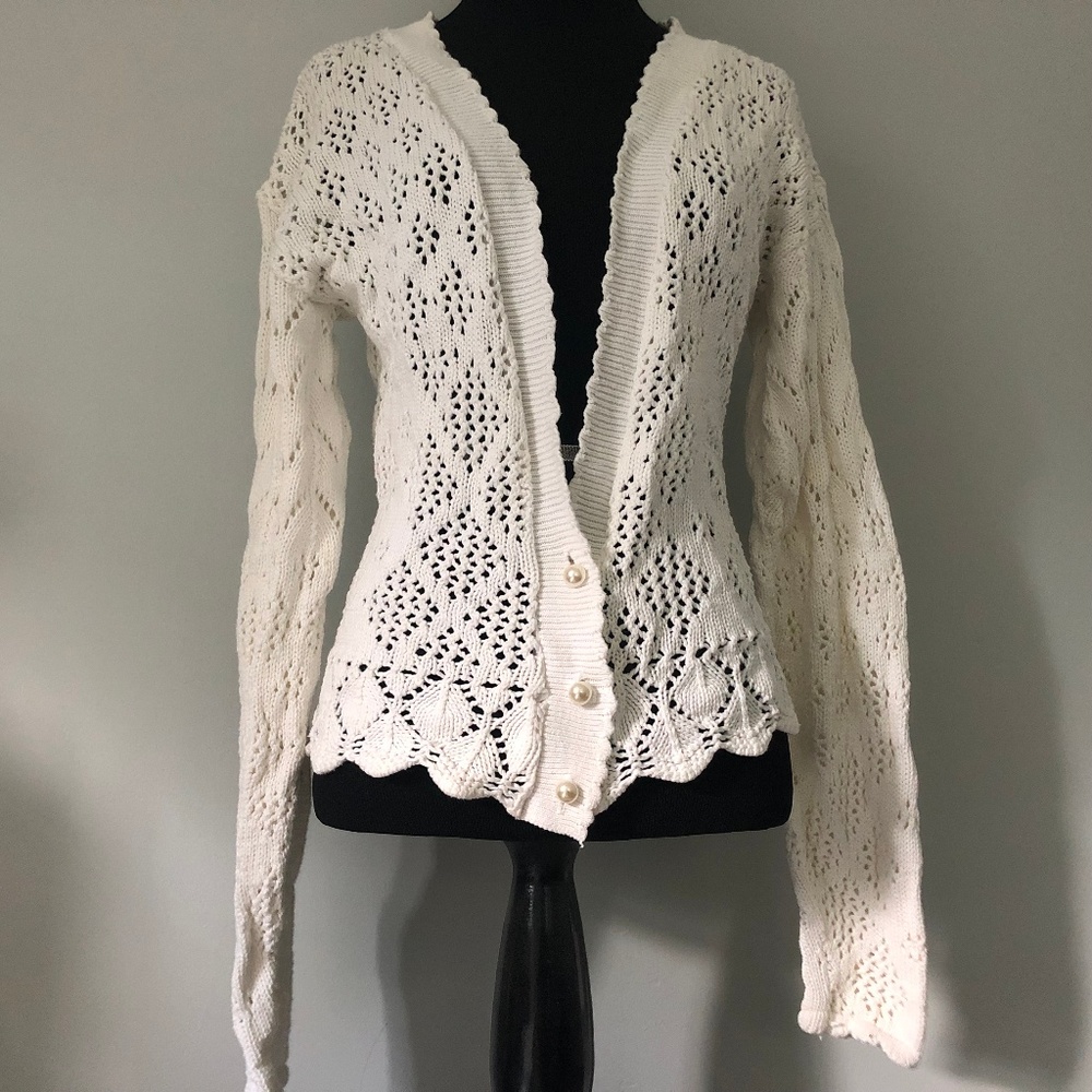 Cool Wear Knit Cardigan with pearl detail